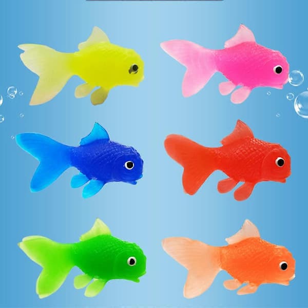 10 stk. Gummi Simulation Lille Guldfisk Guldfisk Børnelegetøj Dekoration Badelegetøj