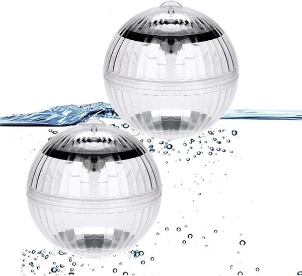 *2 Flydende Pool Lys Solcelledrevet Pool Lys Flydende LED Belysning Aut*
