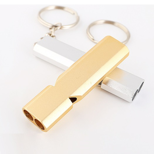 Whistle Double Tubes -turvapilli 2 kpl, narulla ja avaimella
