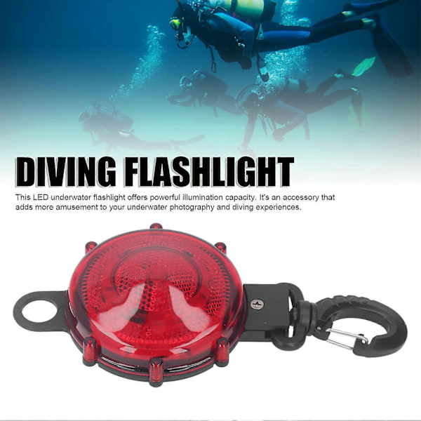 LED Undervandslygte ABS Bærbar BCD Vandflyder Cylinder Hængende Lommelygte med Plastikkrog til Dykning Nat Snorkling