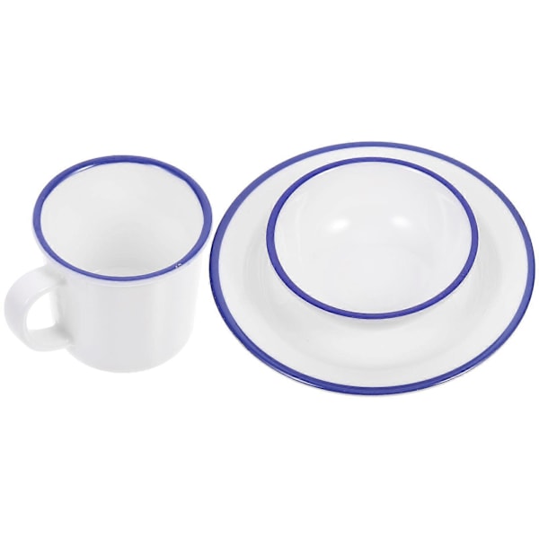 1 Set Retro Skål Fat Hushålls Dricksglas Köksskål Tallrik Köksbordsservis