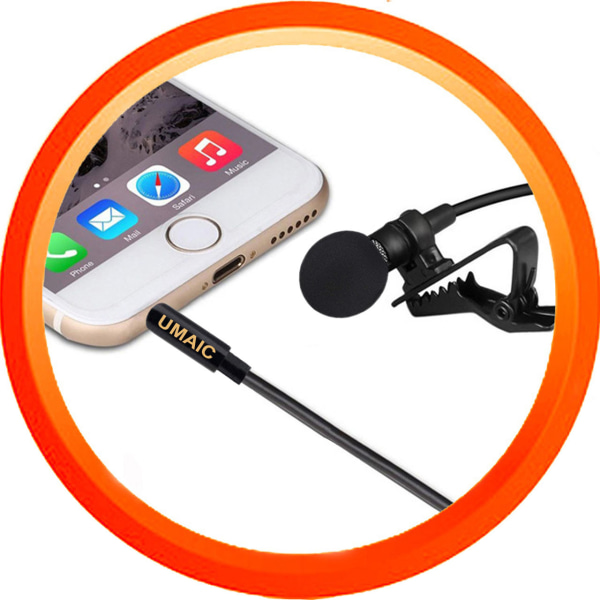 /#/Mikrofon, klämmikrofon med popskydd för smartphones & surfplattor, lavalier/#/