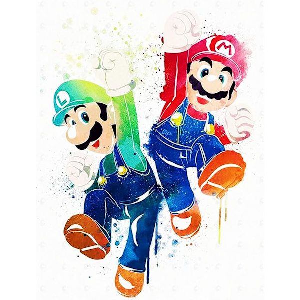 Mario Bros Diamantmålning Kit för Heminredning DIY 5D Full Diamo
