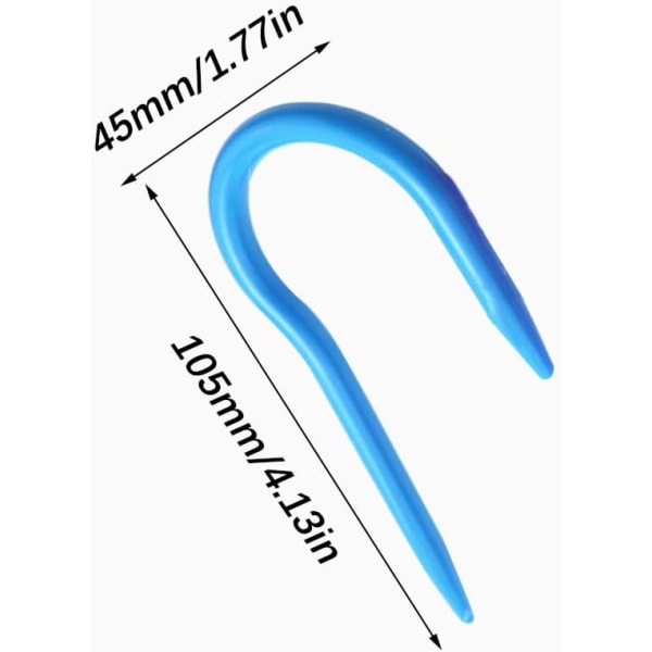 4 stk U-formede vridende nåler, strikkepinner hjelpefarge