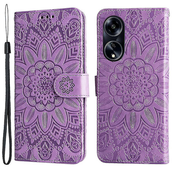 Skyddsfodral för Oppo A1 5g/a98 5g/f23 5g PU Läder Plånbok Solros Telefon Flip Ställ Fodral