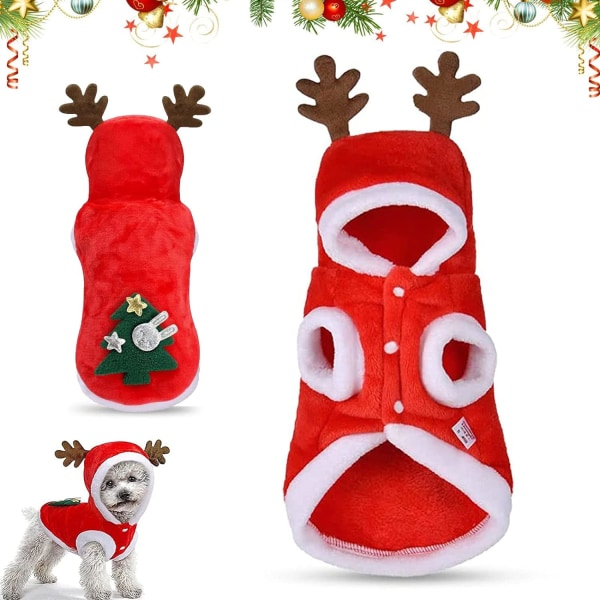 /#/Christmas Dog Coat - Christmas Tree Pattern - M, Christmas Pet Cl/#/