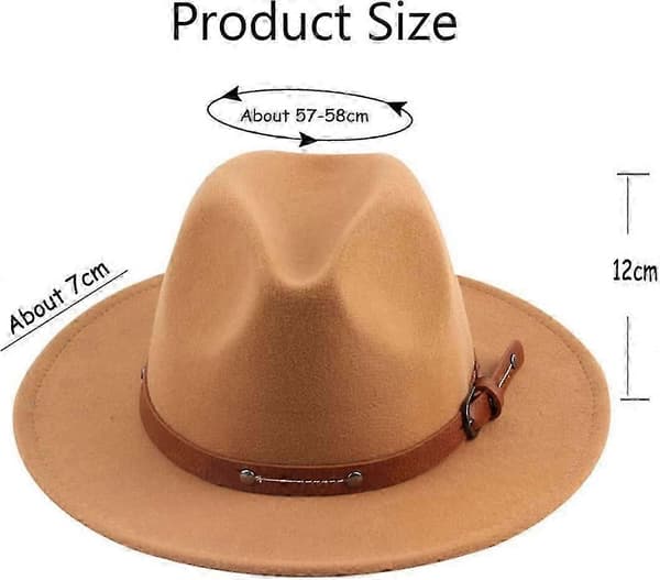 Felt Fedora Hatt Bredbrem Diskett Panama Hatt Høst Vinter Jazz Hatt Khaki