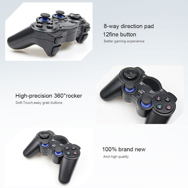 PS3:lle, PC:lle, TV-bokseille ja Androidille tarkoitettu 2.4G langaton peliohjain