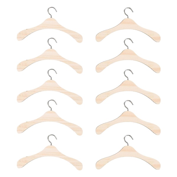 20 kpl Puinen Vaateripustin BJD Nuket Vaateripustin Puiset Vaateripustimet Nuken Tarvike Vaateripustin Nuken Puiset Vaateripustimet (12cm)