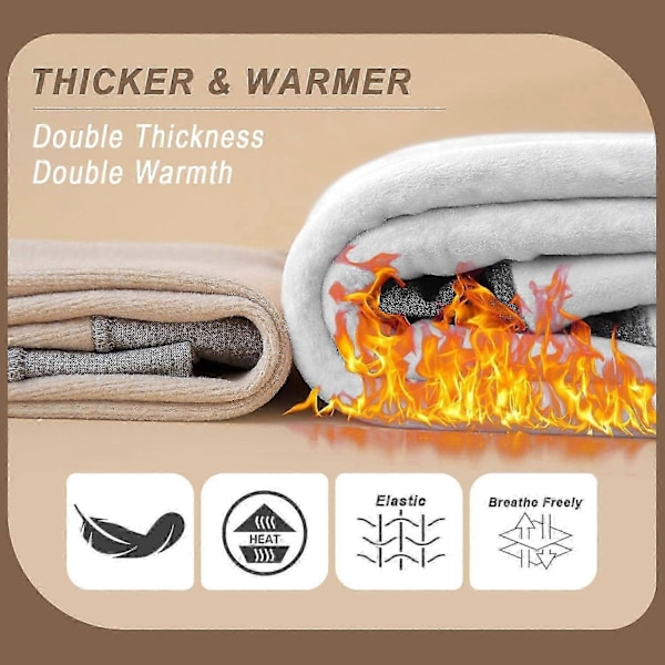 Termiska Leggings Dam Hög Midja Fleecefodrade Leggings Vinter Tjock Varm Päls