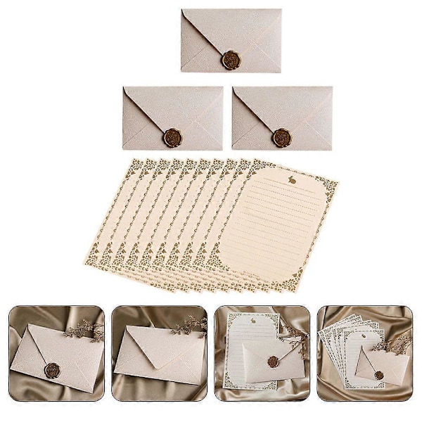 1 set brevpapper och kuvert skrivpapper förpackningskuvert DIY-kuvert