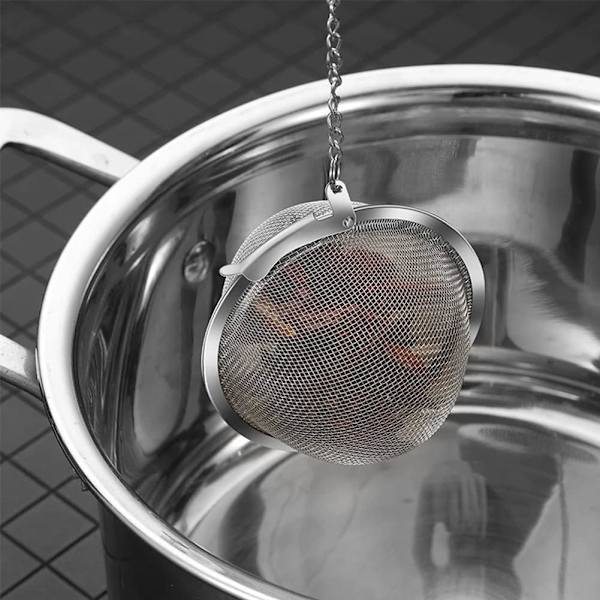 Rustfrit Stål Te-Infuser, Te-Sigte, 4,5 cm Te-Kugle, Te-F