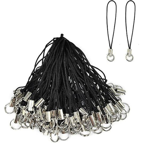 100 stk Håndleddsstropp Lanyard Mobiltelefon Splittring Stropp Avtakbar Telefonring Stropp Telefon Charm Snorer DIY Lanyard Dekorasjoner for Hengende Charms