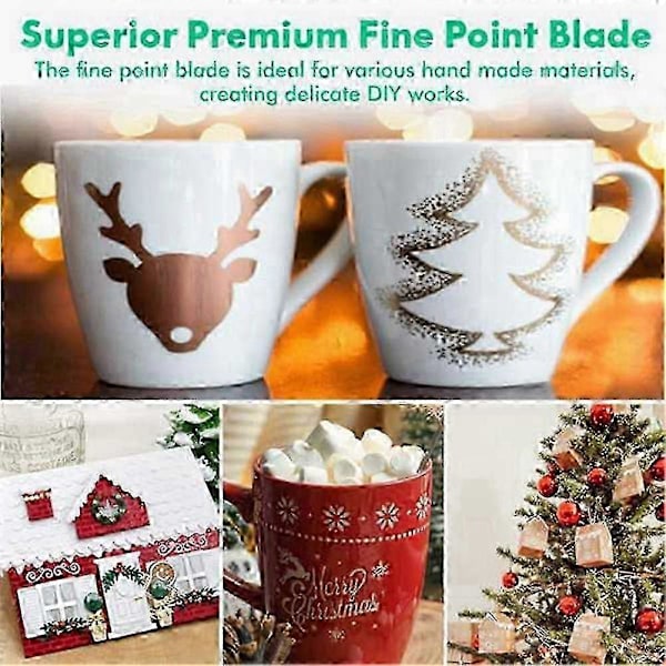 15 kpl Premium Fine Point -leikkuuterä vinyylin korvaava plotterin veitsi yhteensopiva + 1 kpl pidike f