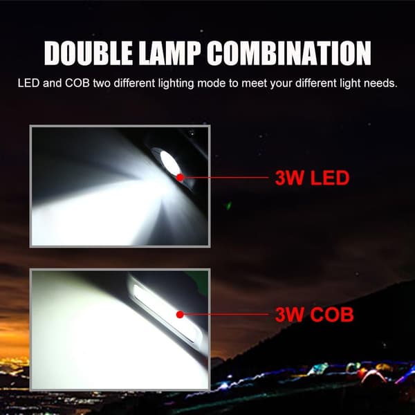 *COB LED bærbar lys USB oppladbar COB arbeidslys multifunksjon*