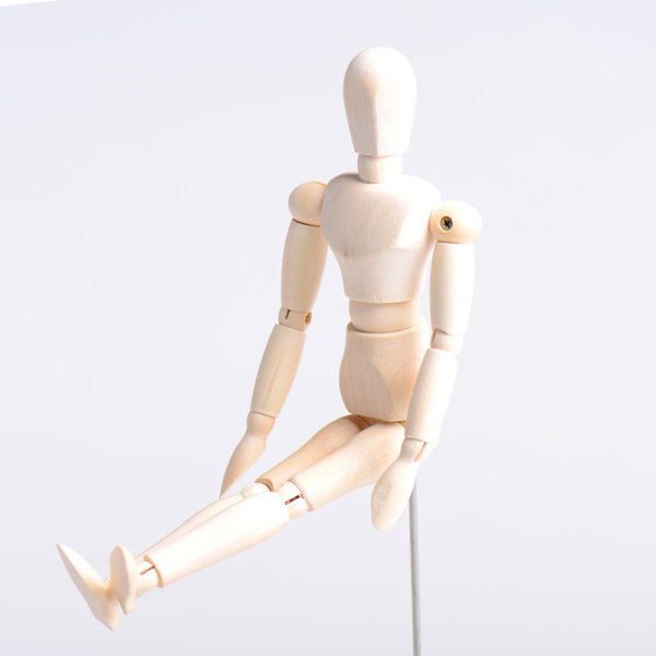 #Trädocka Blockhead 1 st Träkonstnärfigur Modell för Skissning Kol Hem Kontorsbord Dekoration Present#