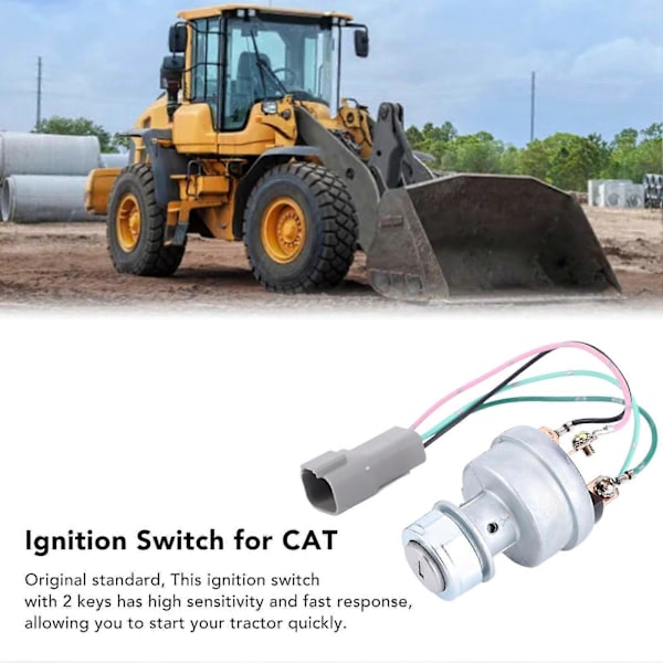 Tændingslås med 2 nøgler Høj følsomhed Aluminiumlegering 110?7887 til Caterpillar 906H 906H2 906K 906M