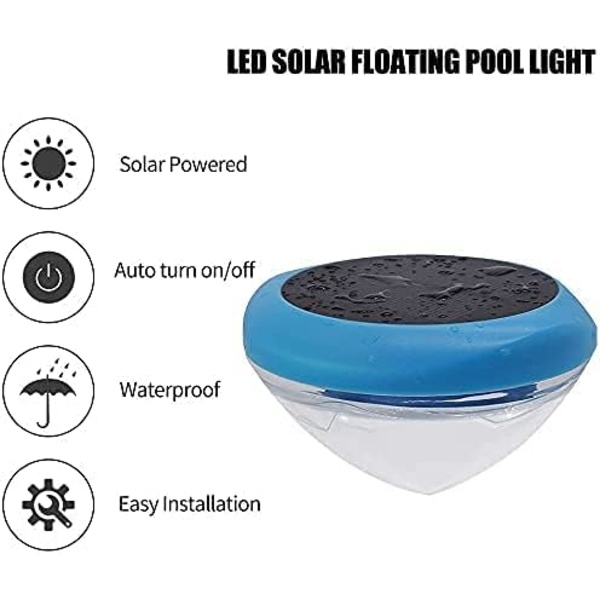 IP68 Vandtæt Neddykkelig Lampe, Solenergi RGB Farveskift