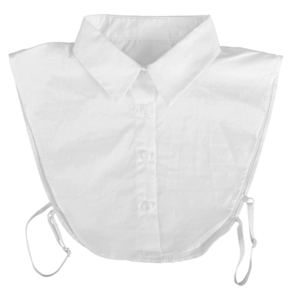 Halvskjorte Bluse Løs Krage Avtakbar Choker for Kvinner og Jenter (Hvit)