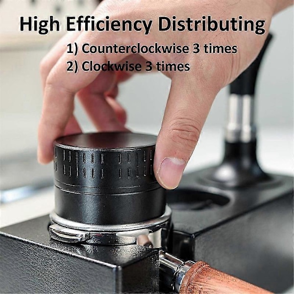 Kaffedistributør 54mm, Espresso Adaptive Distribution Tools, Selvjusterende Distributør med 5-bladet Base