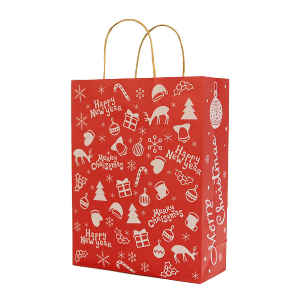 #Christmas Kraft -lahjapussit, joissa on erilaisia ​​joulukuvia Kraftille 8 kpl#