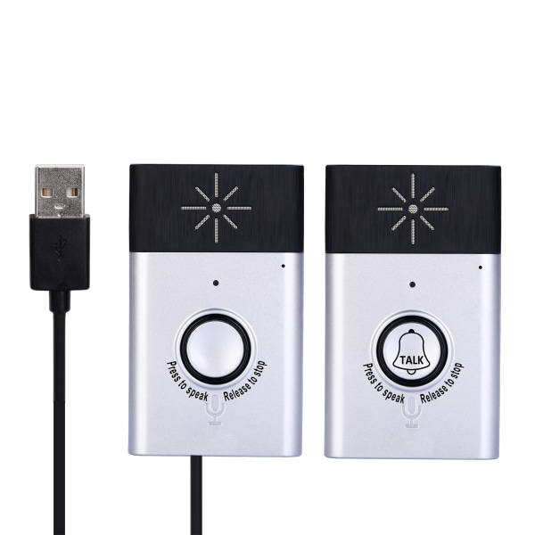 (2-pack) Bärbar Trådlös Röstintercom, Inomhusdörrklocka, Hem