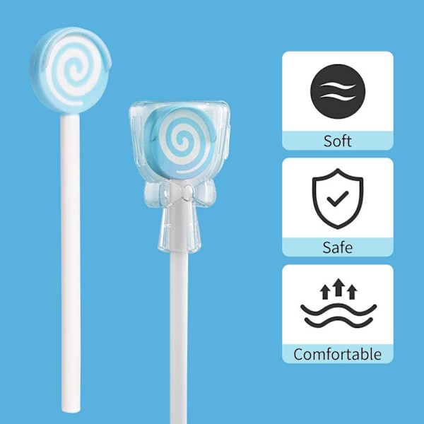 Sett med 2 tunge skrapebørster i form av lollipops for barn