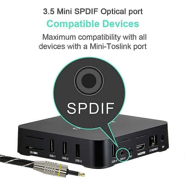 Digital lyd Toslink til Mini Toslink-kabel 3,5 mm SPDIF optisk kabel 5M