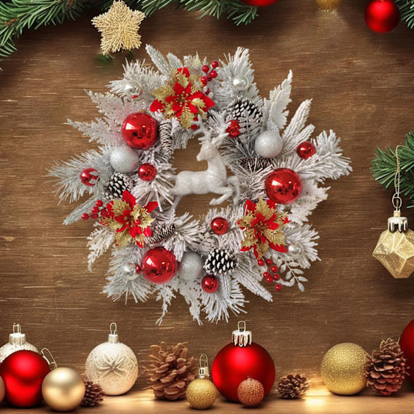 #Julekrans kunstig krans, 45 cm#