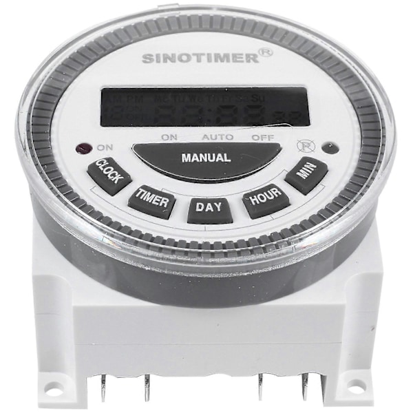Tm-619H-2 230Vac Veckovis Programmerbar Digital Timer Belysningsbrytare Utgång 220V Spänning Med Dammskydd