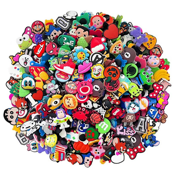 100 stk PVC Skocharms i Forskellige Former til Sko Dekoration