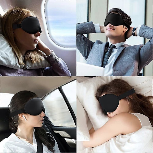 Natmaske, 3D Blød og Komfortabel Søvn, Ultra-fit Søvn Øjenmaske til Sidesovere Øjendække til Sovning, Rejser, Lur og Søvnløshed 23,5*10,5cm, P