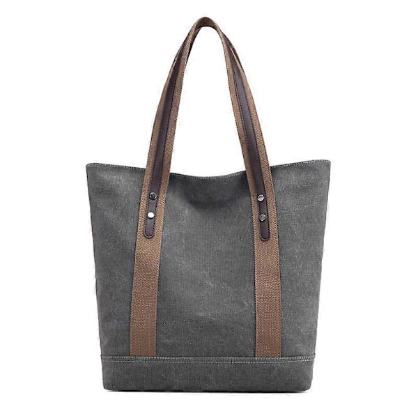 Canvas skuldertasker til kvinder, vintage afslappede tasker, arbejdstasker, tote