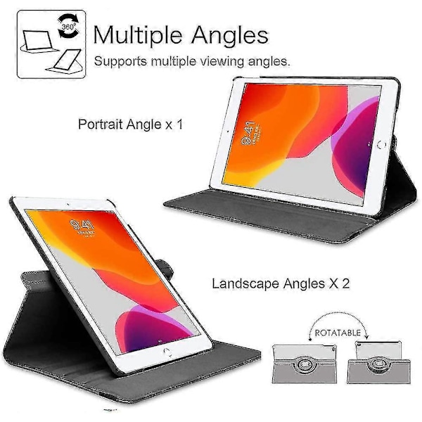 Elefant Roterende Etui til iPad 9. Gen 2021/iPad 8. Gen 2020/iPad 7. Gen 2019 - 360 Graders Rotation