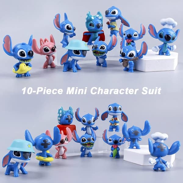 #10 st söta Stitch Q-version animerade modellleksaker#