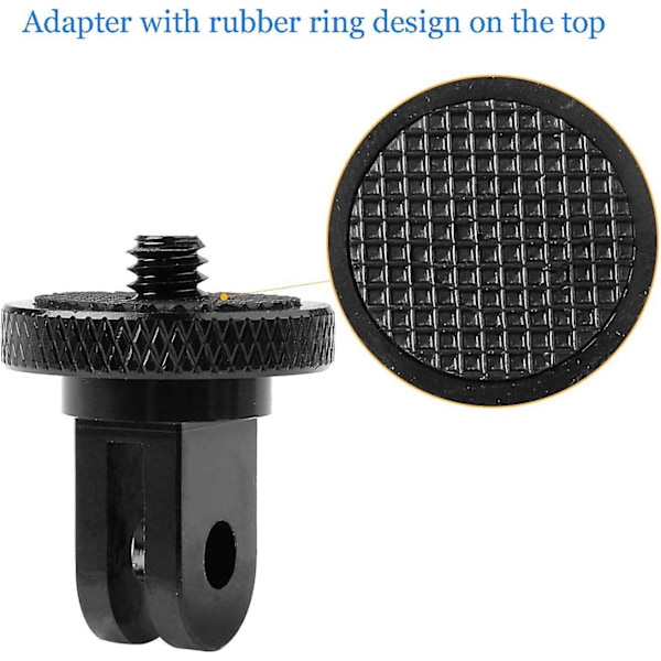 2-pakning Metalladapter for Insta360/GoPro Serie Action Camera 1/4 Selfie Stick Tripod Base
