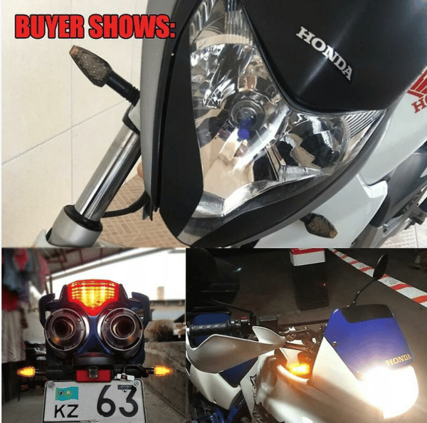 4-pack Universal Motorcykel LED Blinkers Lång Kort