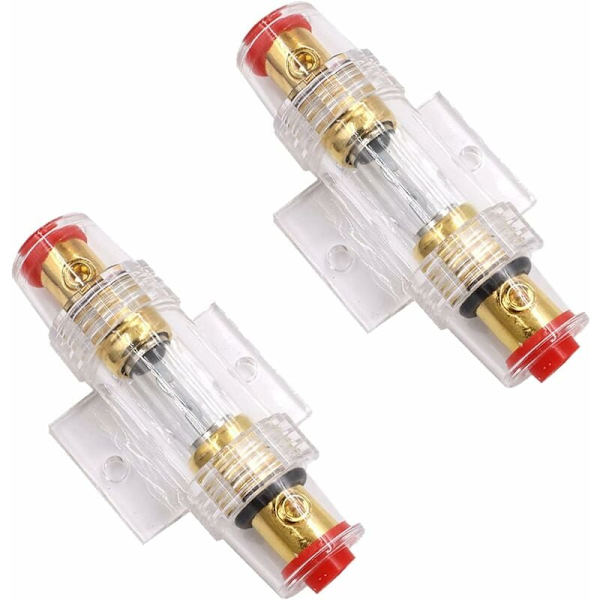 #2 stk. Inline Sikringsholder, 60A Sikringsholder Bil Audio Strøm Sikkerhed#