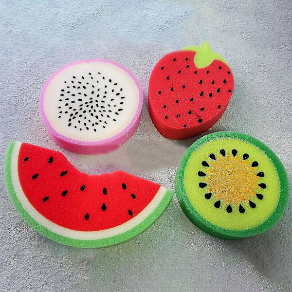 Söt Fruktformad Kroppsskrubb Mjuk Exfolierande Badsvamp Duschrengöring