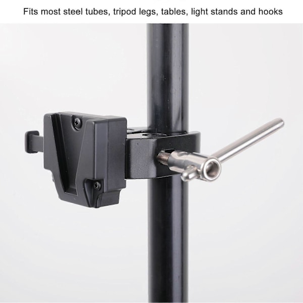 V-Mount Batteriadapter med Klämma Starkt Grepp Portabel Justerbar Kraftig Aluminiumlegering för Ljusstativ Tripod