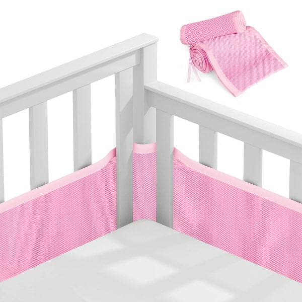 #Crib Bed Bumper (Pink)#