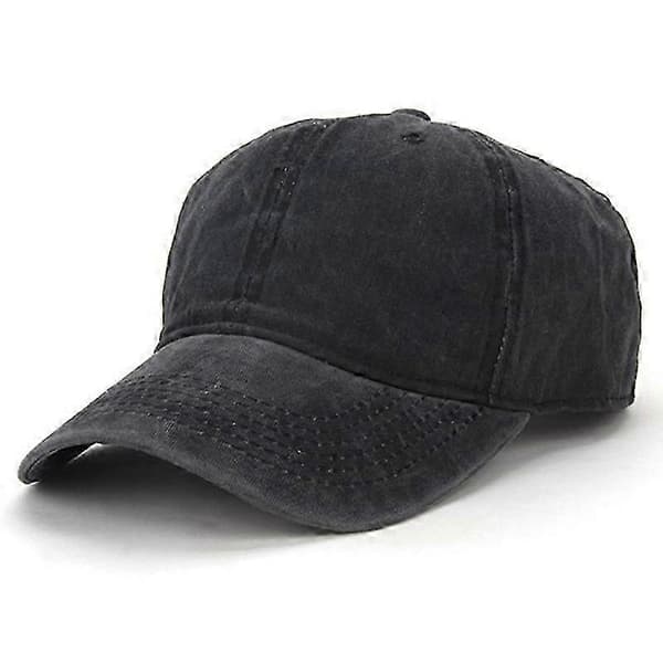 Baseball Cap Herrehat Vaskbar Distressed Denim Justerbar Cap (rød)