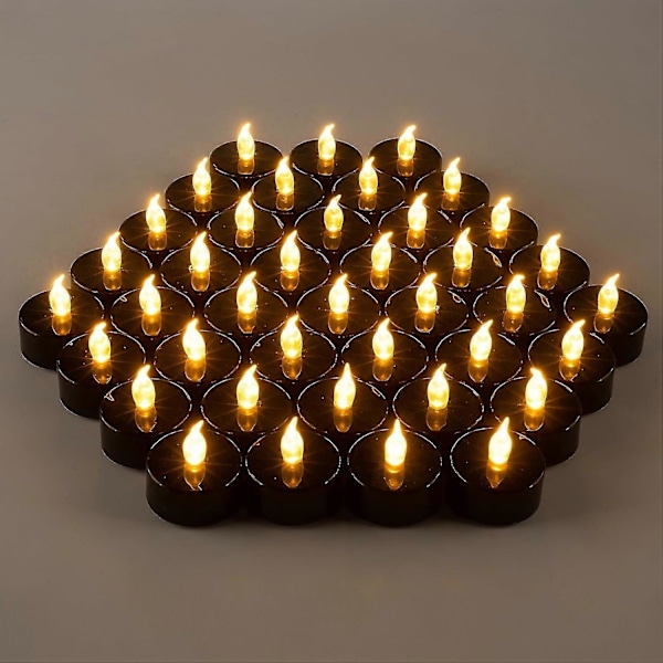 40-pack Vita Flamlösa Värmeljus som Varar 2x Längre, Realistiska Värmeljus, Blinkande Starka Värmeljus, Batteridrivna Ljus