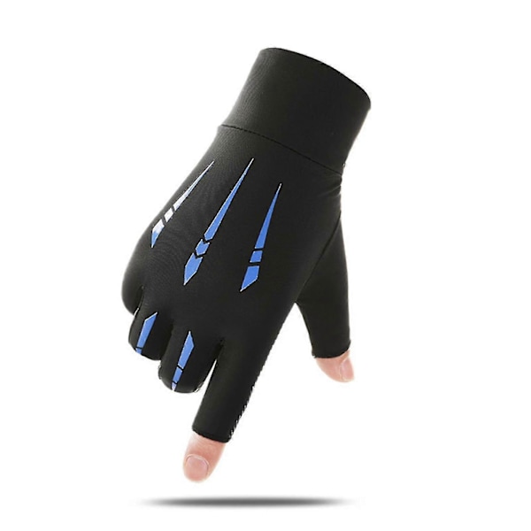 To-fingerhansker med åpne fingre for voksne menn og kvinner, søte, myke og hudvennlige hansker (farge: svart)