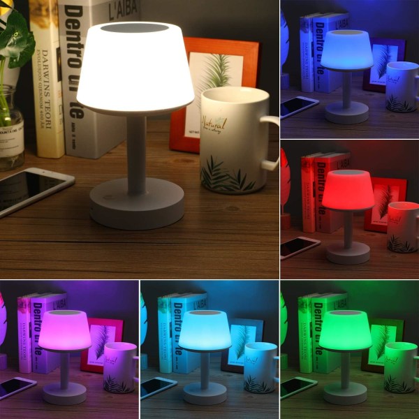 *LED-nattbordslampe bærbar Bluetooth-høyttaler berøringsnattlampe med*