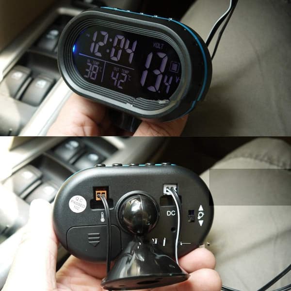 *Bil Termometer Digitalt Elektronisk Ur Auto Køretøjer Dobbelt Tempe*