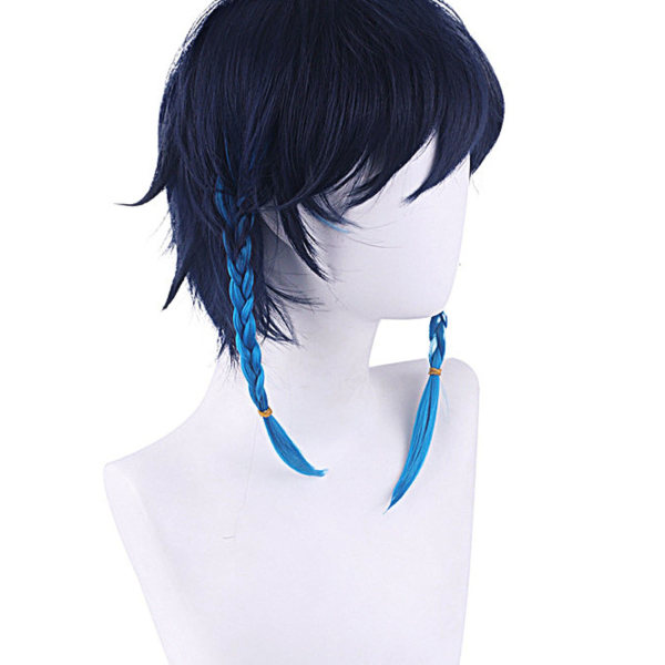 #parykk laget av ekte hår (blå gradient)#
