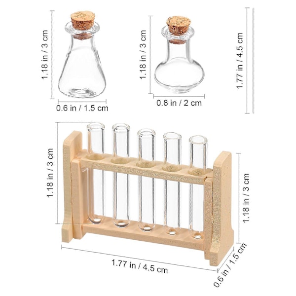 2 Set Dockskåp Miniatyr Provrör Mini Hus Utbildning Experiment Leksakstillbehör