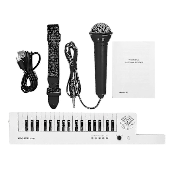Guitar Elektronisk Klaver Med Mini Keyboard 37-tangenters Elektronisk Keyboard Klaver Genopladeligt Børneklaver