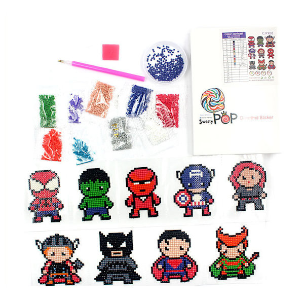 Diamantmålning Kit för Barn (10-pack, Prinsessa) DIY Målning